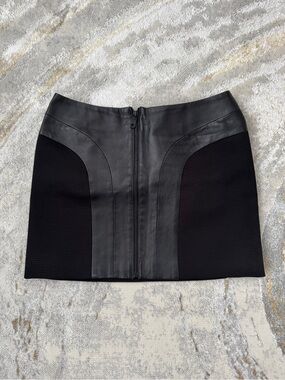 Quinn Black Faux Leather Panel Mini Skirt